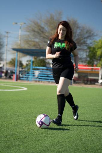 female soccer woman