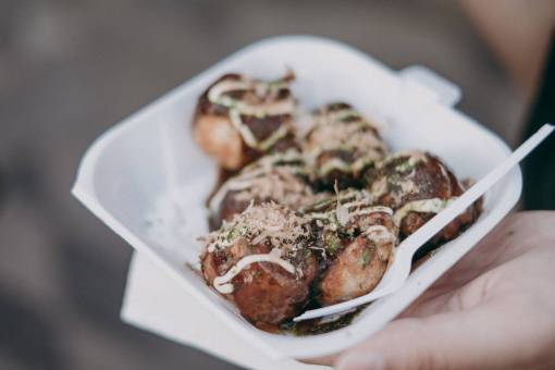 placer almuerzo gourmet Takoyaki frescura comida comida primer plano