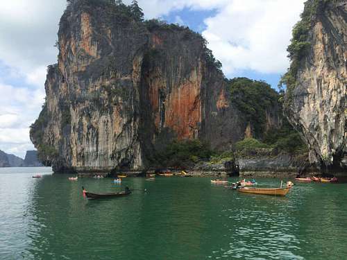 asia cliff boats landscape water ocean park natural sea boat island 