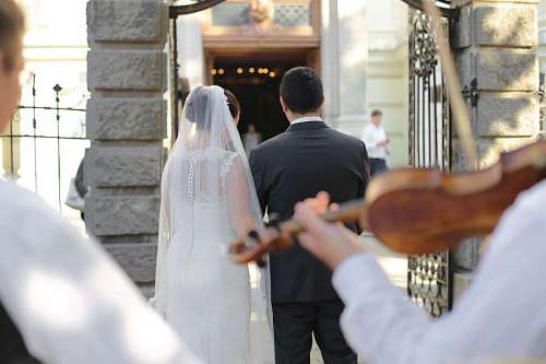 violin bride  woman  man  groom  violin  wedding 
