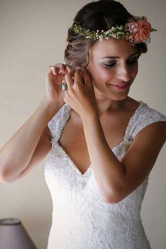earrings bride pretty smiling attractive hairstyle person