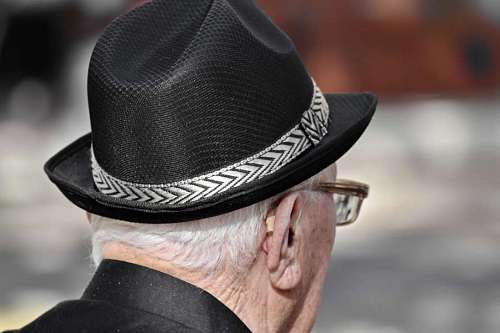 pensioner hat eyeglasses ear pensioner senior cowboy clothing kb