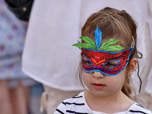 mask face child pretty costume portrait fun carnival princess woman drawing side childhood education kb street 