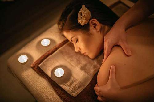 looking-over-shoulder spa center  pretty girl  intimate  shoulder 
