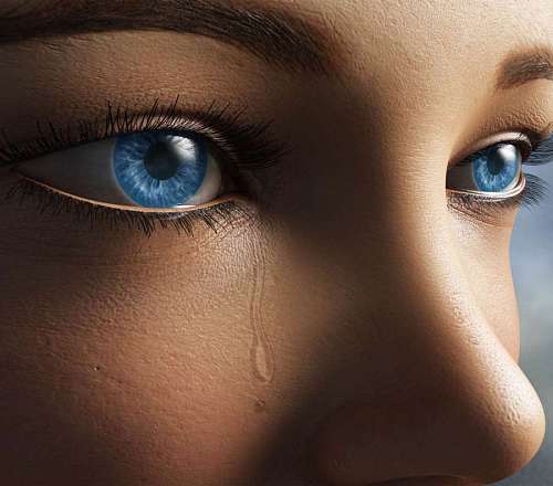tears teardrop woman face doll photomontage fantasy makeup portrait