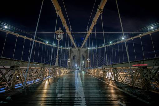 farola Puente de brooklyn arquitectura ciudad noche luces oscuras farola