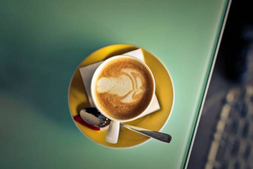 caffeine cappuccino  yellow  saucer  cup  mug  pattern  coffee