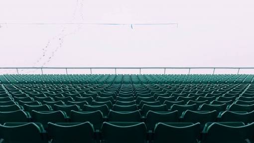 chairs  stadium  empty  rows  public  perspective  green