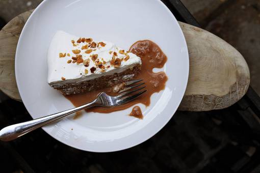 rebanada de chocolate tarta postres dulces plato de comida