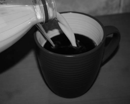 jarra taza de café crema leche taza blanco y negro