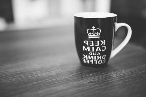 cafeteria Cafetería taza taza letras en blanco y negro