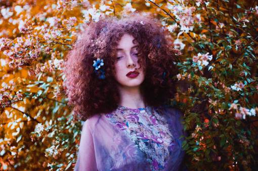 nature  plants  leaves  flowers  people  girl  woman