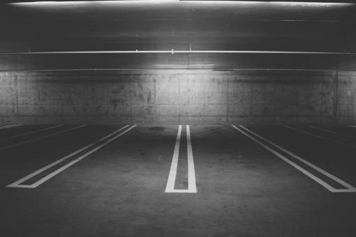 underground parking lot  parking spaces  lines  concrete  underground
