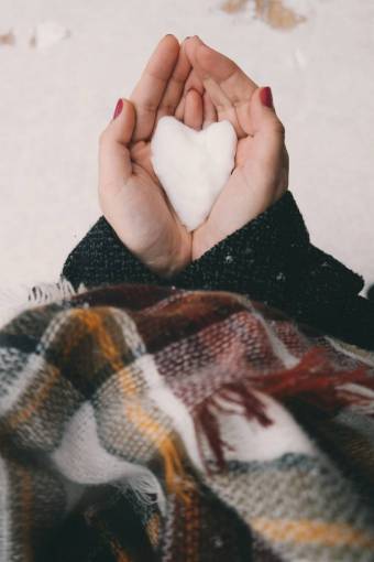 people  hand  snow  winter  cold  weather  heart