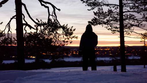 people  man  alone  travel  snow  winter  cold
