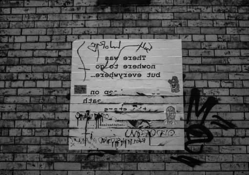 blanco y negro Póster pared de ladrillos Brooklyn Nueva York en blanco y negro