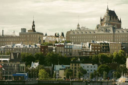 cruzado Castillo de la ciudad de Quebec edificios casas embarcadero