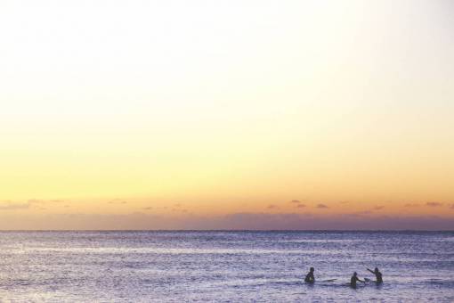 surfer sunset  dusk  sky  ocean  sea  water  beach