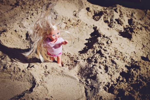 doll beach  sand  summer  doll  toy  girl
