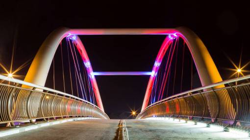 tarde puente arquitectura luces noche tarde farolas