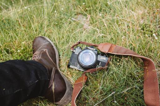 footwear camera  accessory  canon  photography  green  grass  outdoor