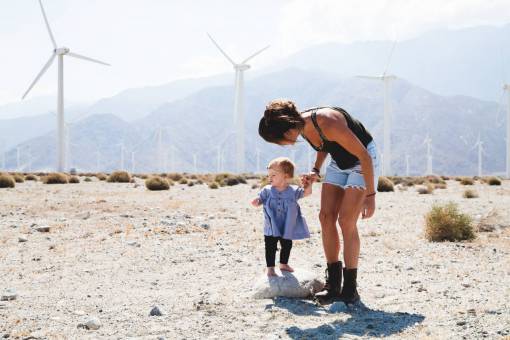 windmill family  people  parent  mother  mom  baby  kid