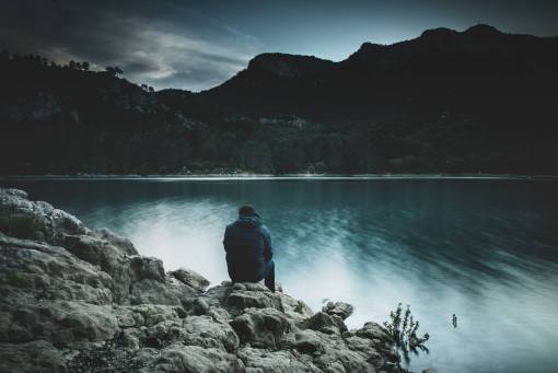 contemplation guy  man  male  people  back  contemplate  sit