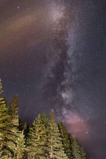 cosmos vía láctea galaxias estrellas espacio árboles bosques naturaleza