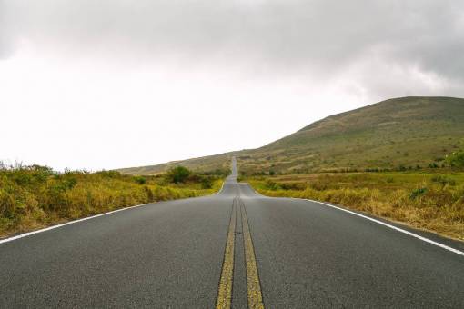 asphalt nature  landscape  plains  grasslands  grass  slope  mountains