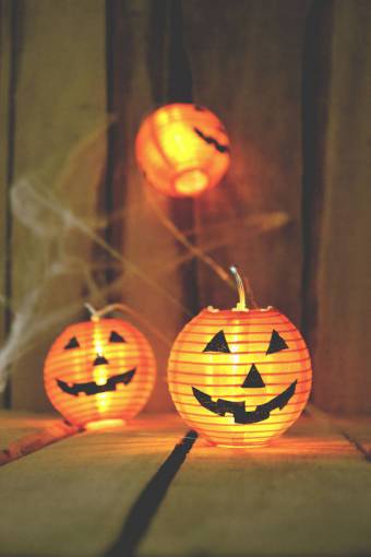 web naranja calabaza halloween luz noche web pared