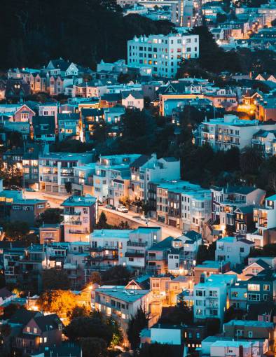 barro suburbio luces nocturnas noche barrio casas ciudad