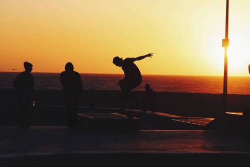 procesador puesta de sol anochecer cielo verano patineta patineta patinadores