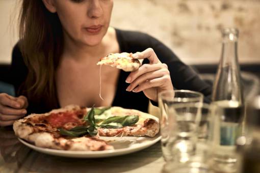pizza woman  pizza  food  restuarant  eat  dinner  drink