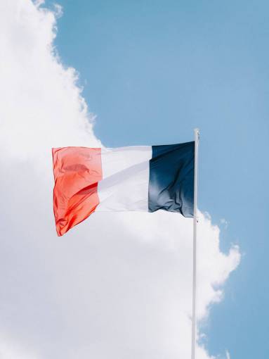 waving-gesture Flag of France waving outdoors