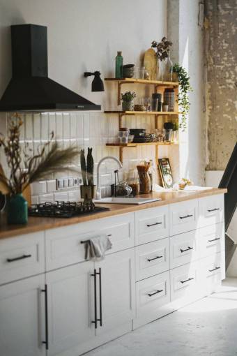 kitchen-scene kitchen  modern  wooden countertop  
