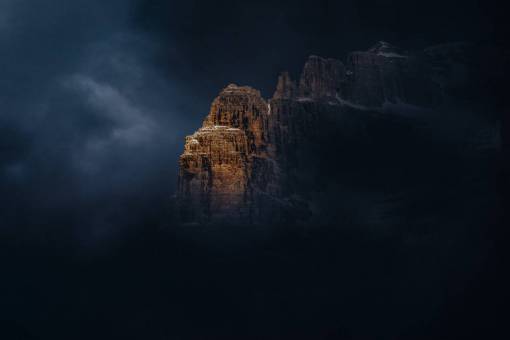 cordillera Mountain Range Peak during a Storm