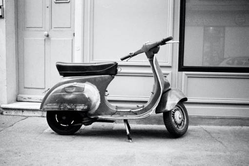 wheel transportation motorbike;street motorcycle mode of transport old-fashioned motor scooter land vehicle