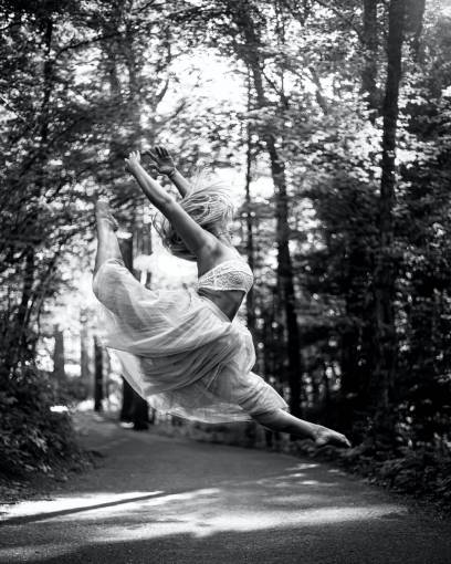 dress women nature caucasian ethnicity one person outdoors woman;dancing;vallet;Black And White;outdoors black and white