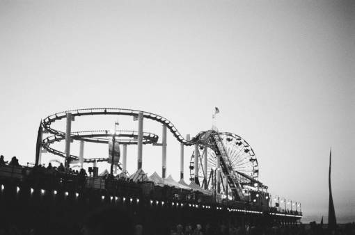ferris-wheel amusement park  carnival  rides  roller coaster  ferris wheel  tents  pier