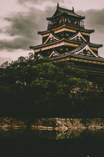 japones arquitectura edificio diseño de infraestructura castillo de hiroshima japón viajes