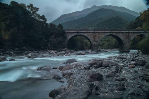 bridge  river  rocks  flow  nature  adventure  travel