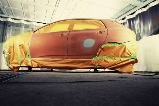 repair-shop car  paint job  body work  automotive  repair  tape  spray