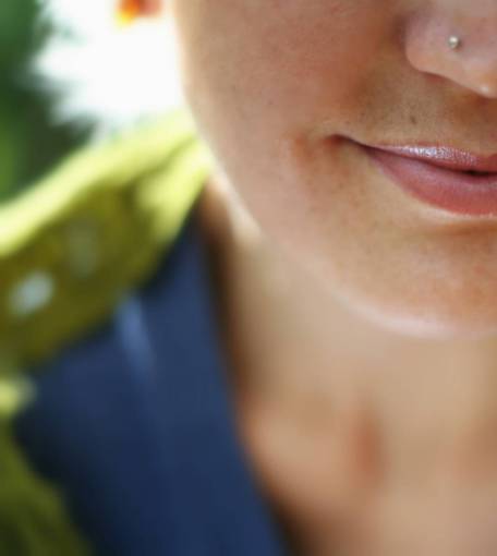 pierced close up  face  woman  lips  smile  pierced  nose