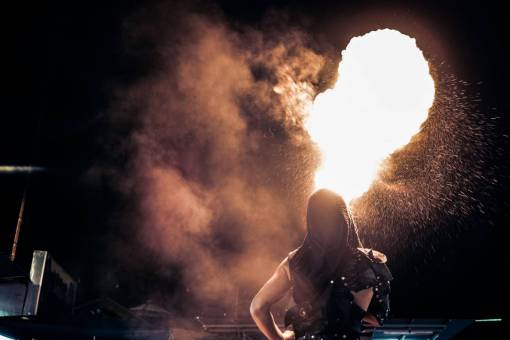 breathing fire  flames  fire breathing  smoke  night  evening  people