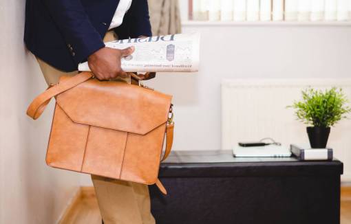 newspaper guy  man  business  newspaper  leather  bag  suitcase