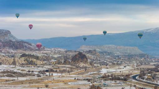 globo montaña, montaña, nube, cielo, paisaje, vista, vuelo