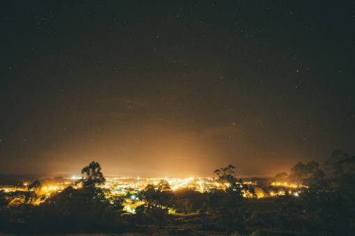 overlook nature  landscape  night  sky  trees  overlooking  city