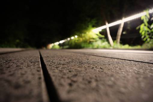 night  dark  ground  concrete  walkway  path  lights
