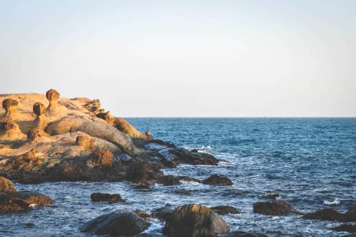 taiwan El agua del océano rocas costa Yehliu Geopark Taiwán