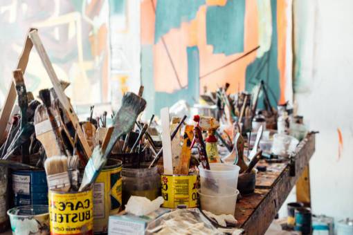 artesania de cana pinceles latas suministros de arte manualidades creativas
